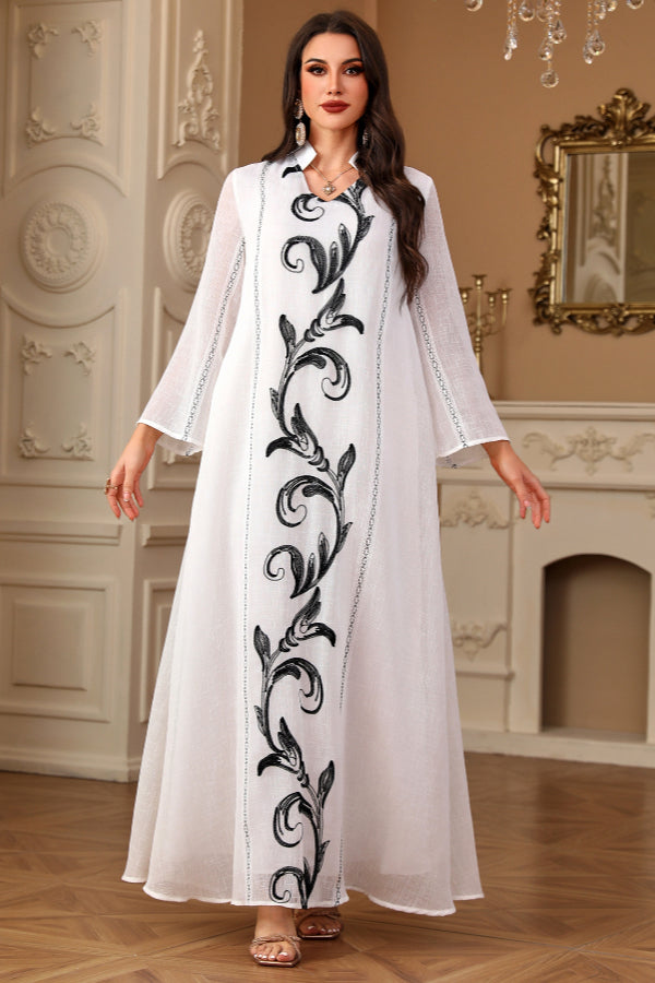 Elegant Embroidered Abaya Dress