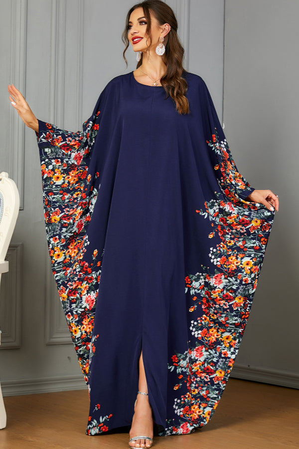 Printed Batwing Maxi Dress