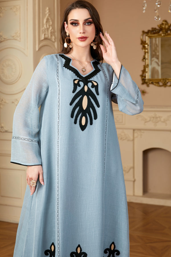 Long Sleeve Embroidered Abaya
