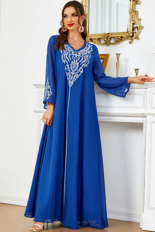Embroidered Abaya With Hijab
