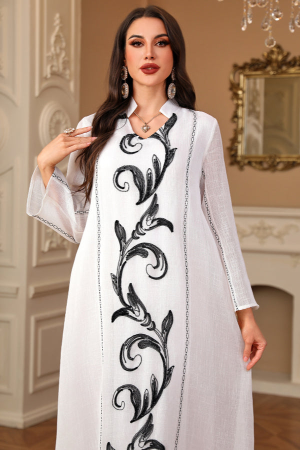 Elegant Embroidered Abaya Dress