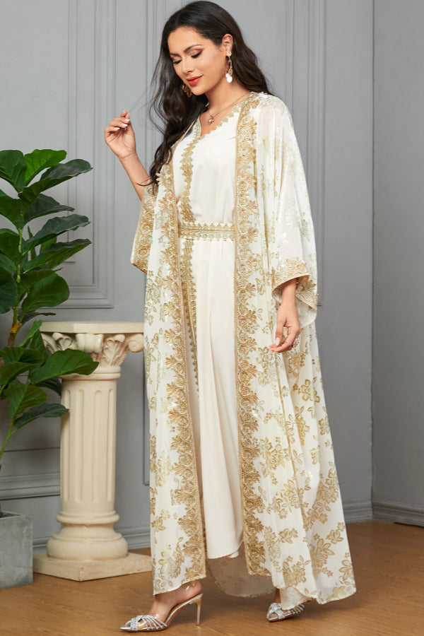 Two-Piece Cardigan Abaya Dress