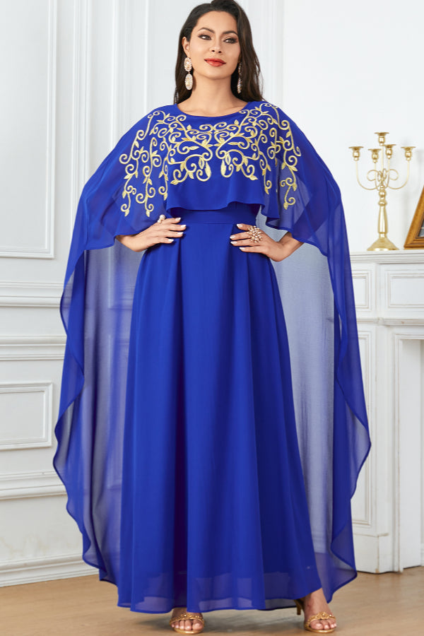 Sleeveless Embroidered Evening Dress