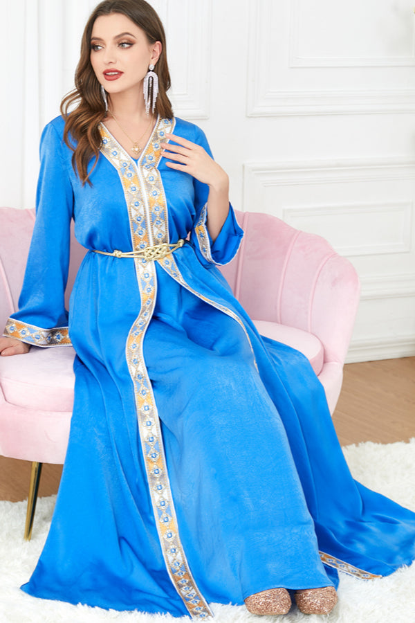 Slit V-Neck Two-Piece Dress