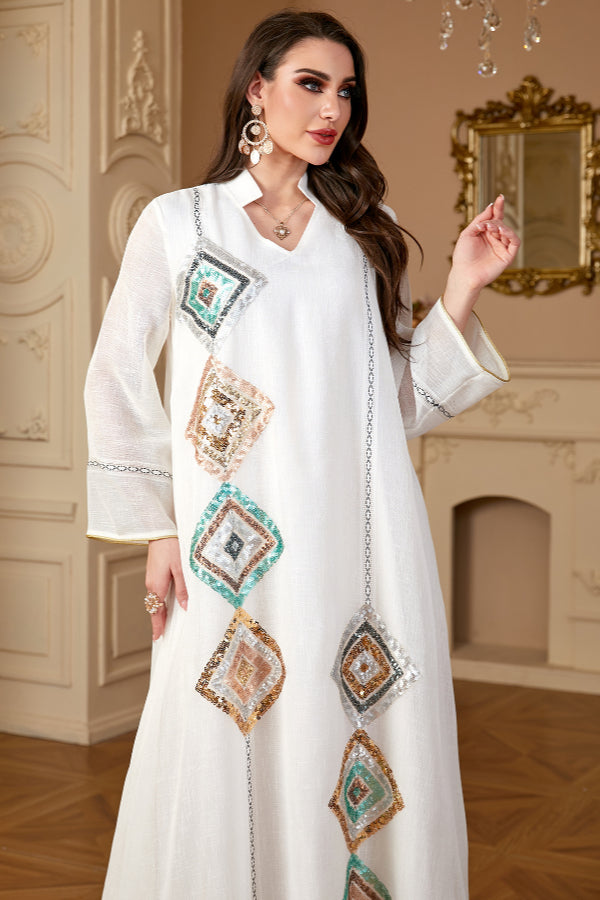 Sequin Long Sleeve Abaya