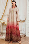 Elegant Printed Abaya Dress