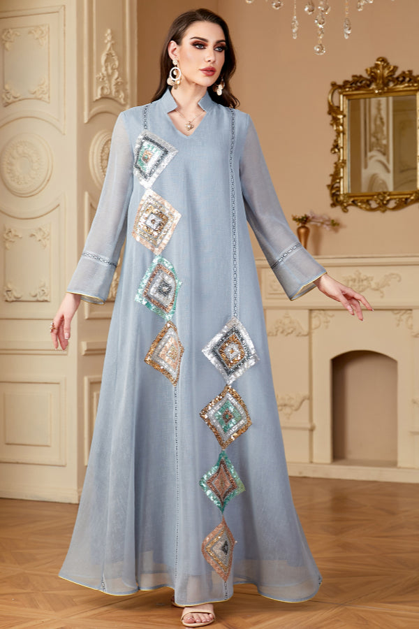 Sequin Long Sleeve Abaya