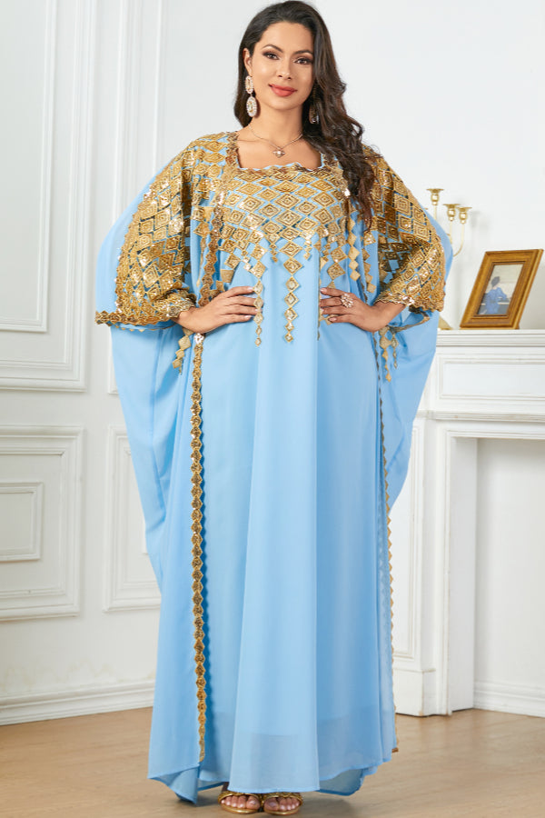 Metallic Two-Piece Maxi Dress