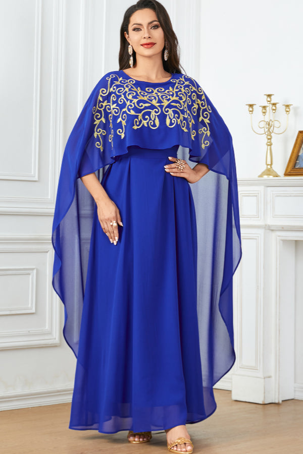 Sleeveless Embroidered Evening Dress