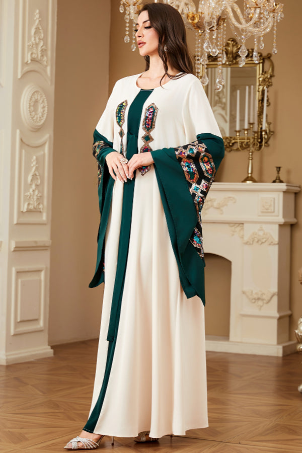 Sequin Embroidered Maxi Dress