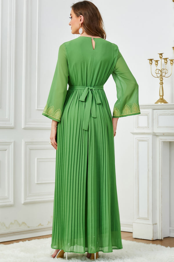 Pleated Beaded Embroidered Abaya