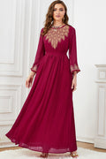 Pleated Beaded Embroidered Abaya