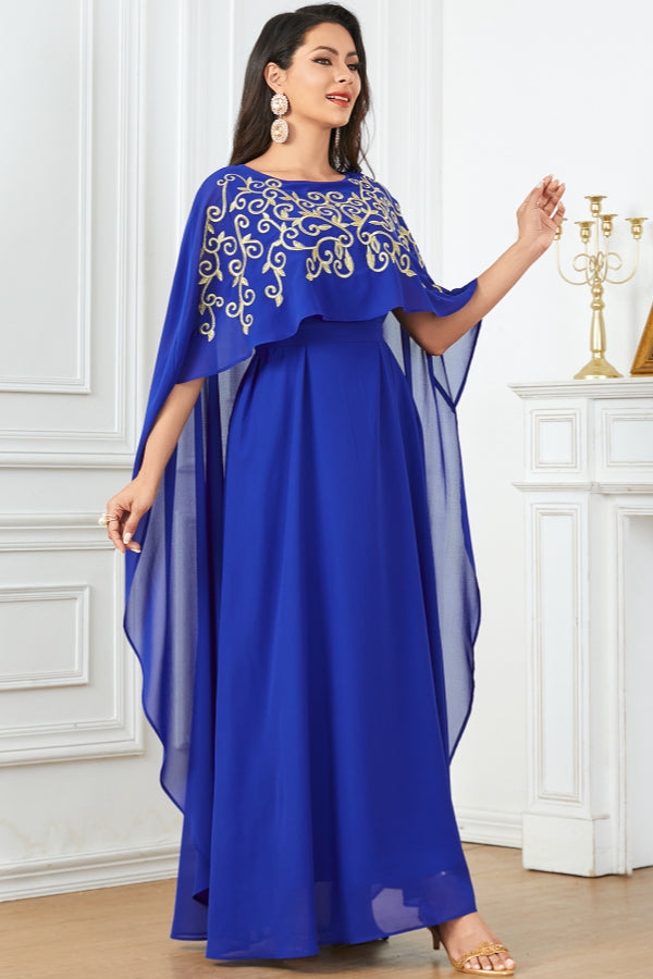 Sleeveless Embroidered Evening Dress