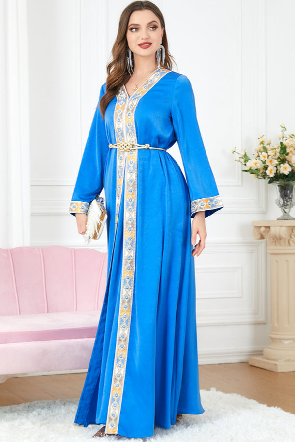 Slit V-Neck Two-Piece Dress