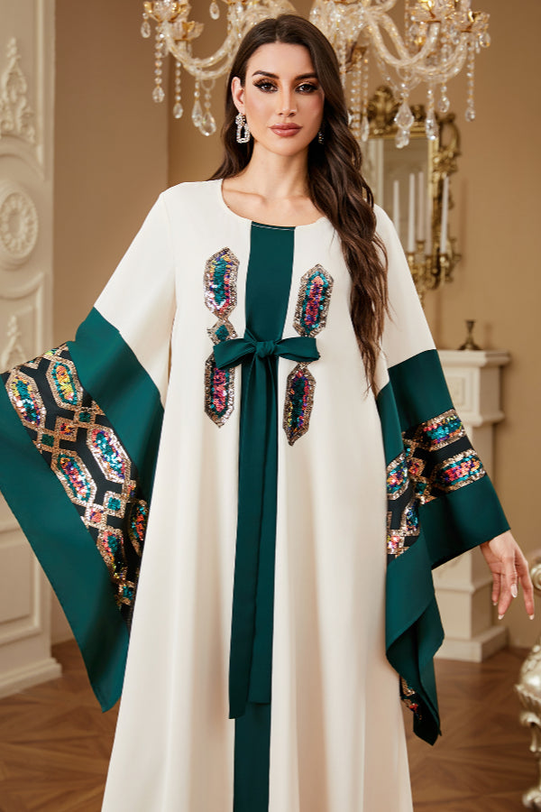 Sequin Embroidered Maxi Dress