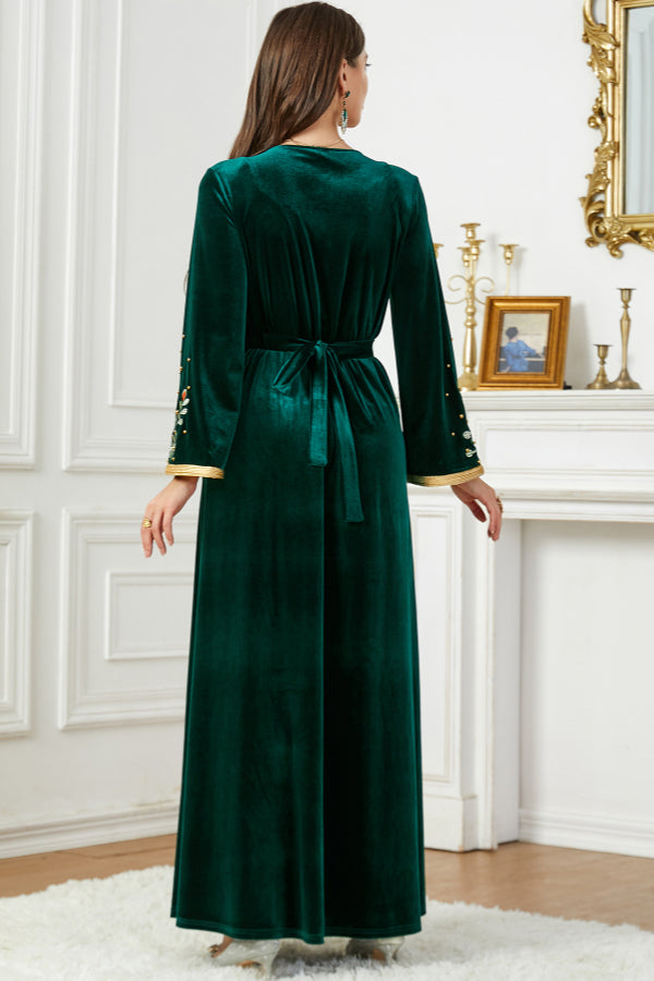 Velvet Beaded Embroidered Gown