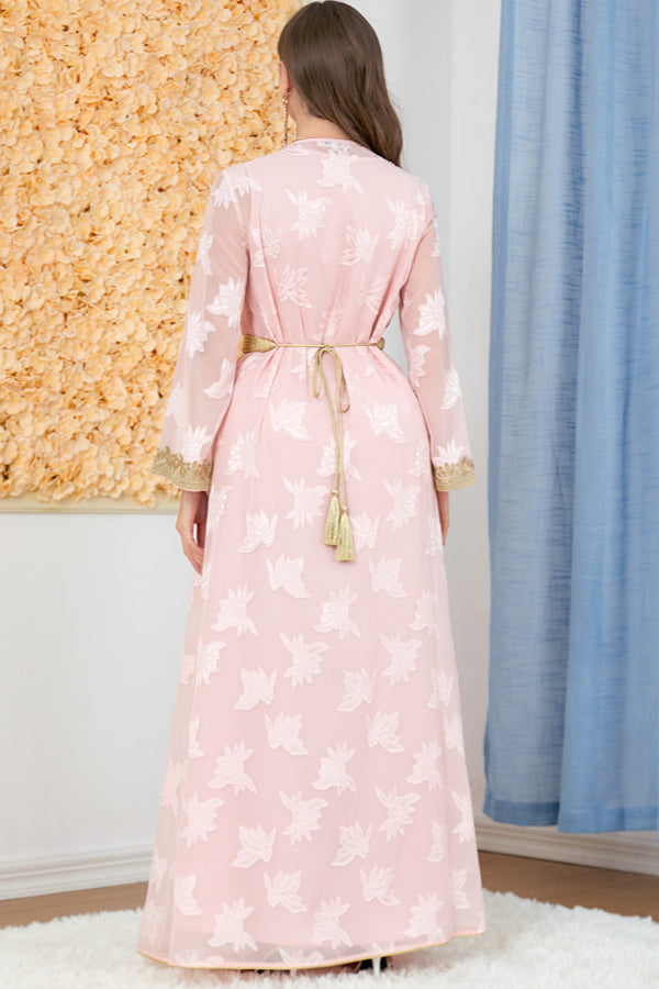 V-Neck Two-Piece Maxi Dress