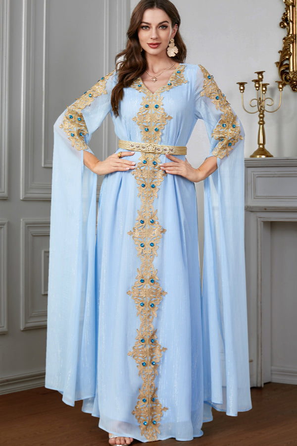 Extra-Long Sleeve Patchwork Abaya