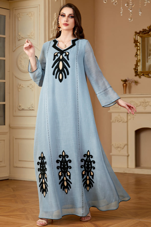 Long Sleeve Embroidered Abaya