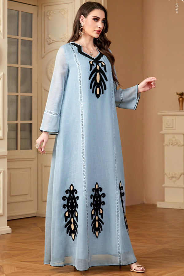 Long Sleeve Embroidered Abaya