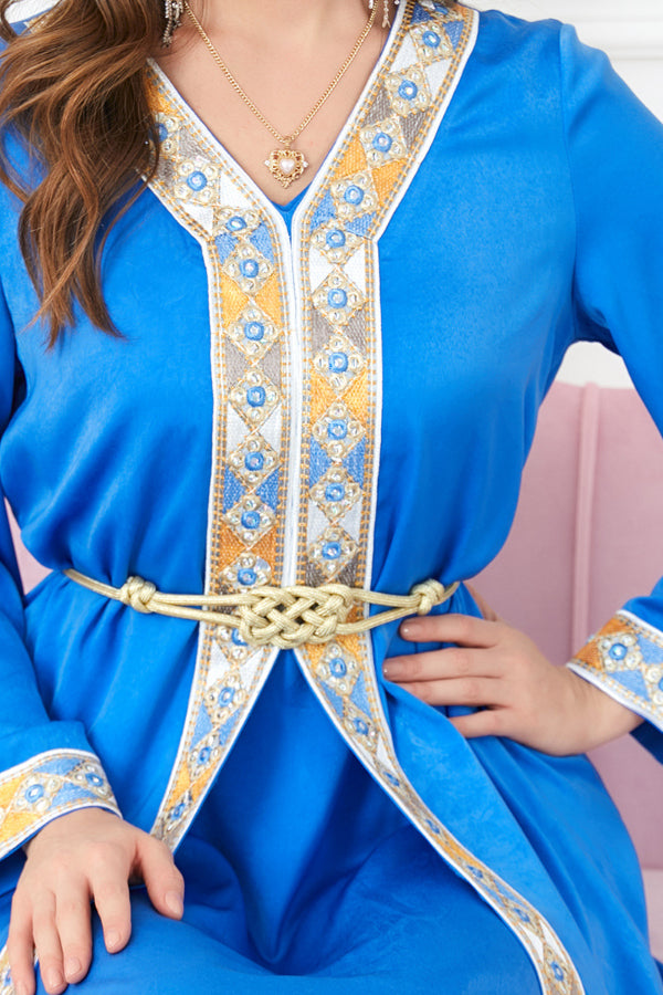 Slit V-Neck Two-Piece Dress