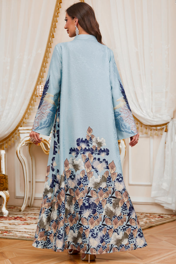 Printed Maxi Abaya Dress
