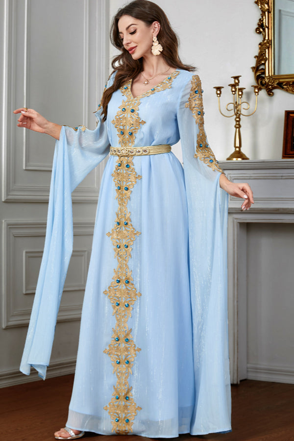 Extra-Long Sleeve Patchwork Abaya