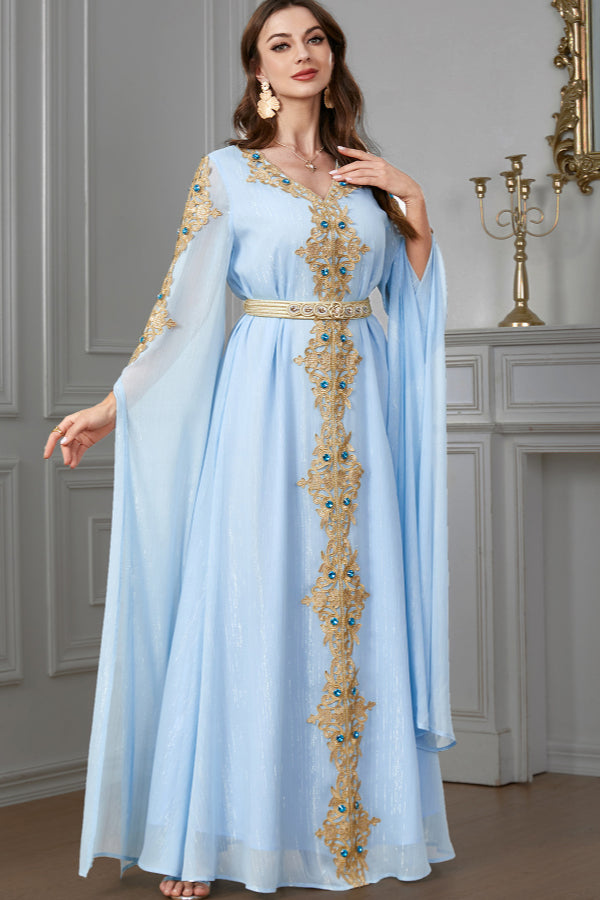 Extra-Long Sleeve Patchwork Abaya