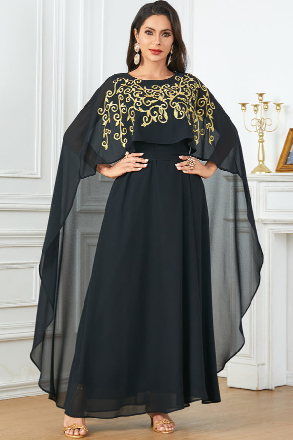 Sleeveless Embroidered Evening Dress