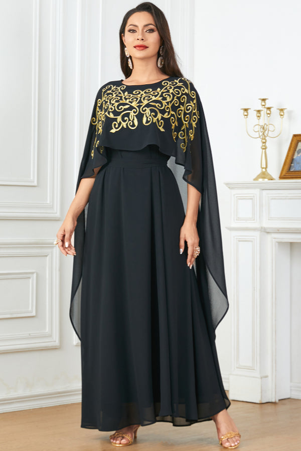 Sleeveless Embroidered Evening Dress