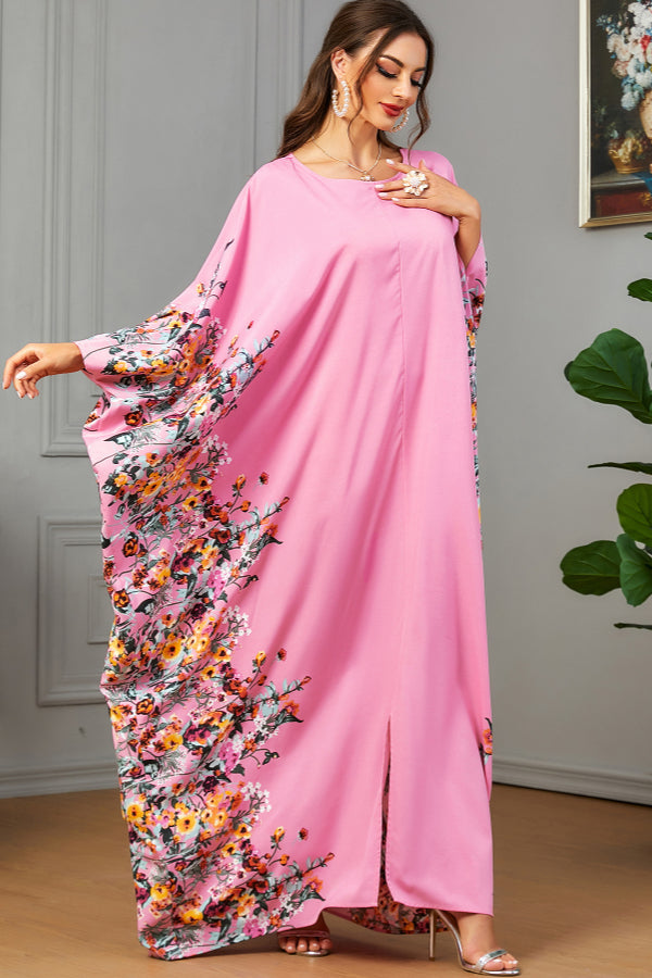 Printed Batwing Maxi Dress
