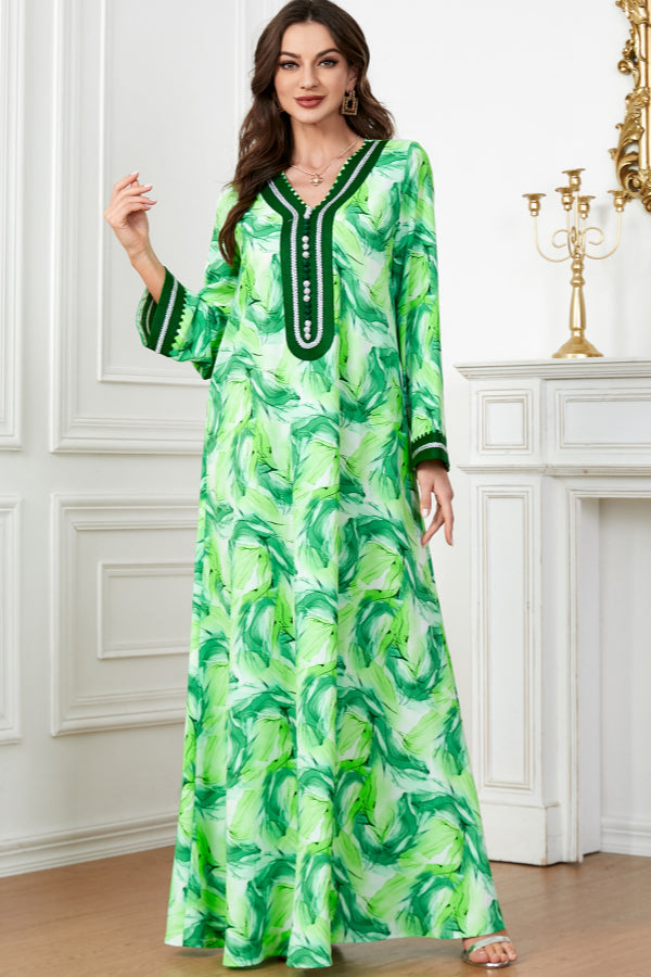 Terry Cloth Embroidered Abaya