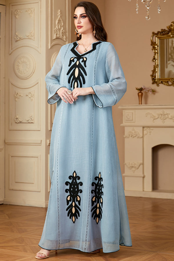 Long Sleeve Embroidered Abaya