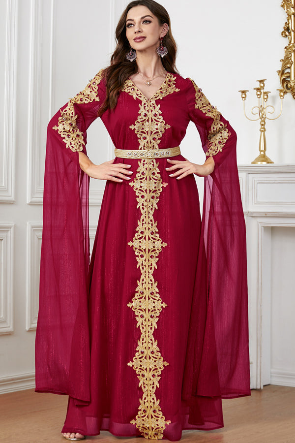 Extra-Long Sleeve Patchwork Abaya