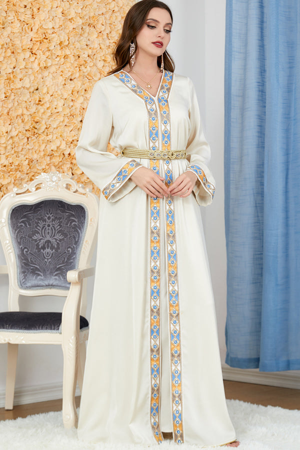 Slit V-Neck Two-Piece Dress