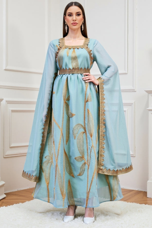 Casual Embroidered Abaya Dress