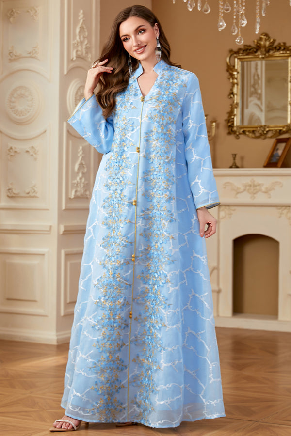 Long Sleeve Embroidered Abaya