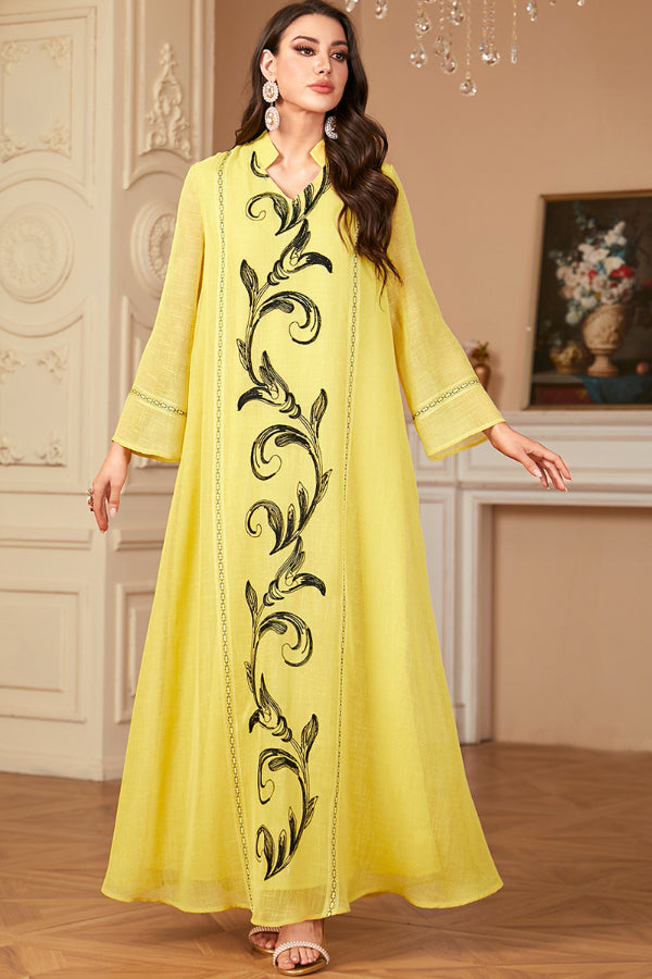 Elegant Embroidered Abaya Dress