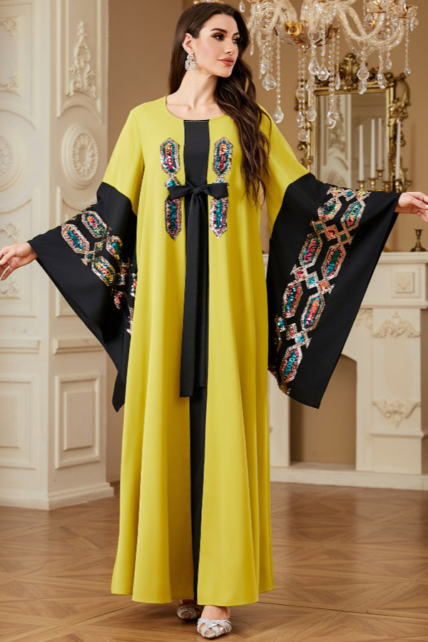 Sequin Embroidered Maxi Dress