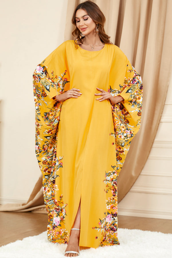 Printed Batwing Maxi Dress