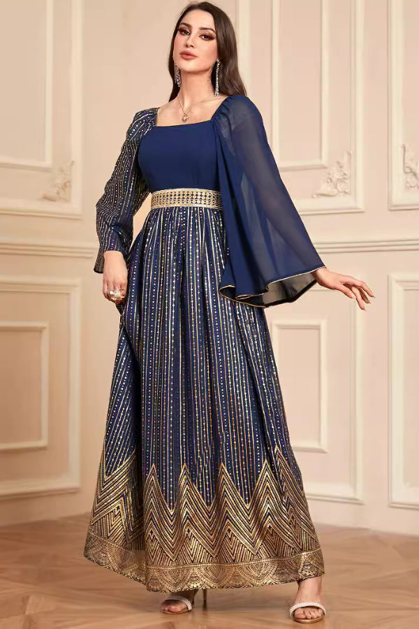 Foil Print Floral Abaya