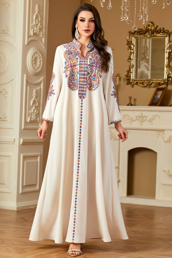 Sequin Embroidered Abaya Gown
