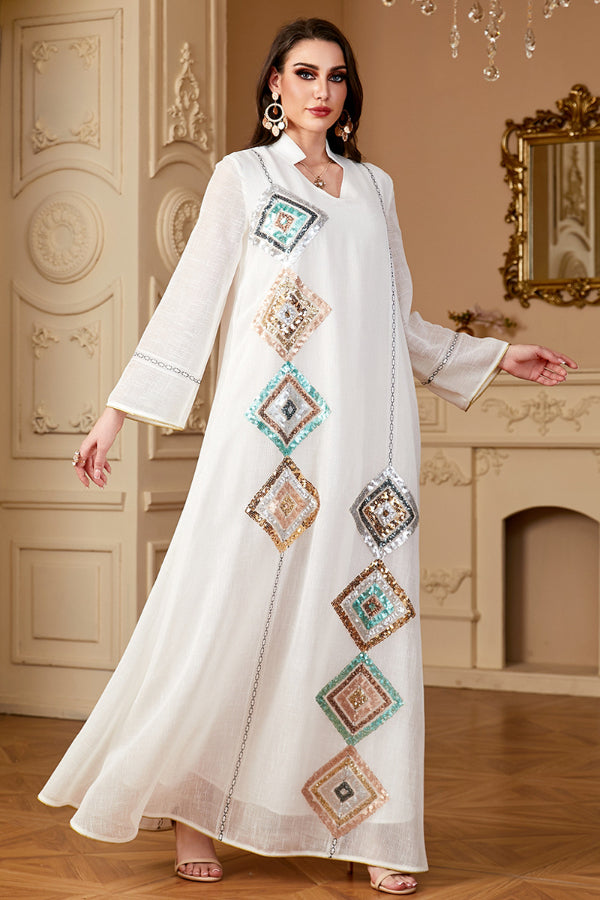 Sequin Long Sleeve Abaya
