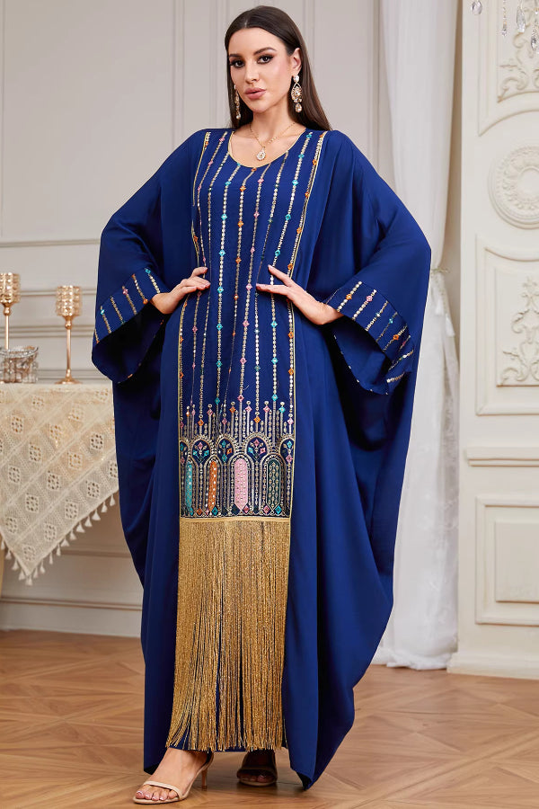 Embroidered Tassel Abaya Dress