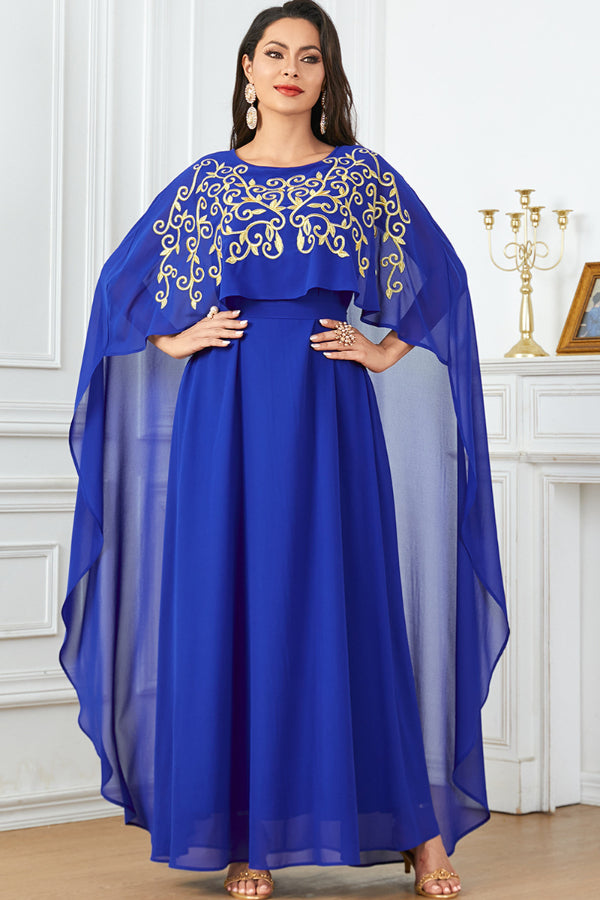 Sleeveless Embroidered Evening Dress