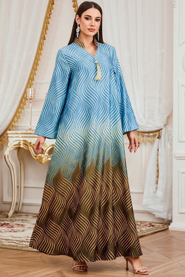 Elegant Printed Abaya Dress