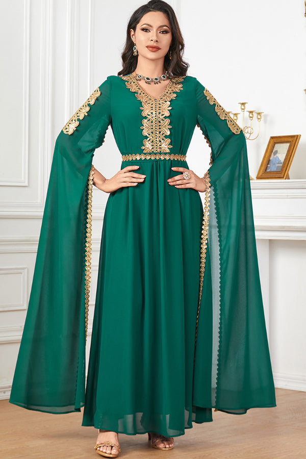 Extra-Long Sleeve Patchwork Abaya