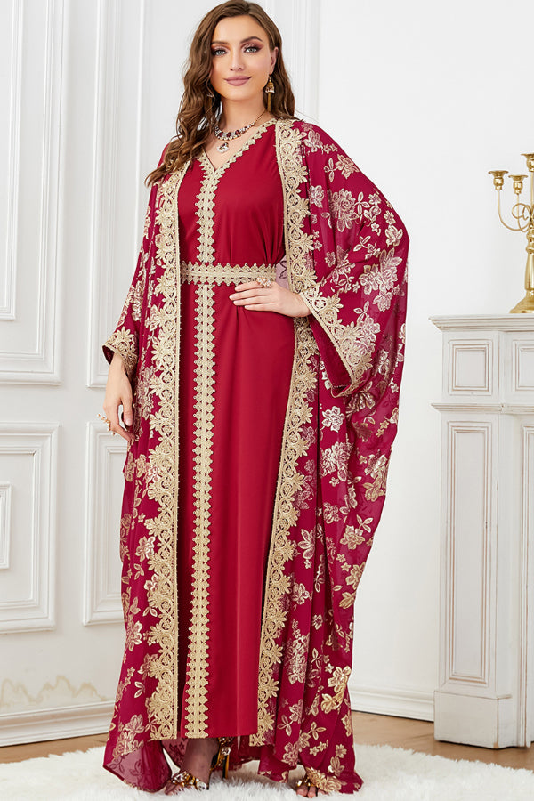 Two-Piece Cardigan Abaya Dress