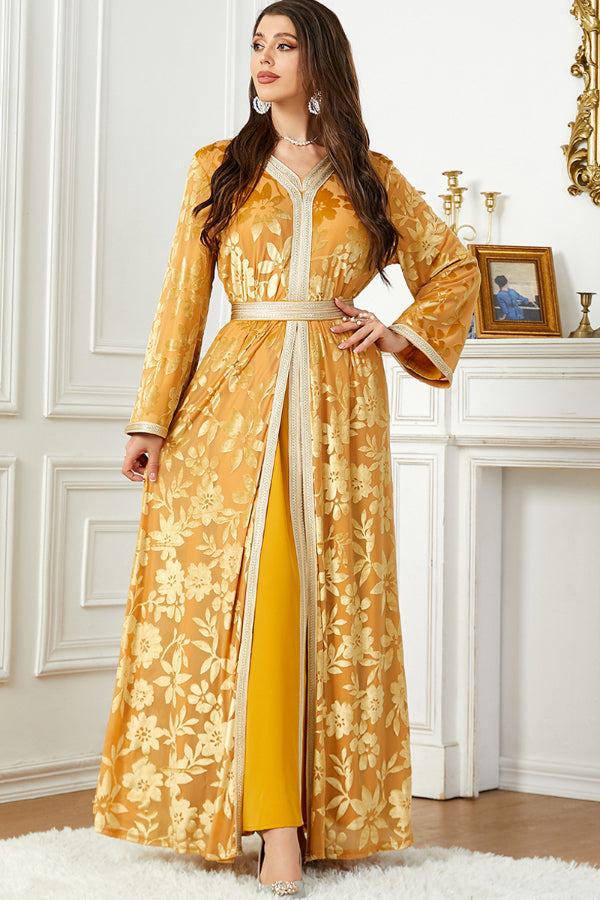 Velvet Printed Two-Piece Dress