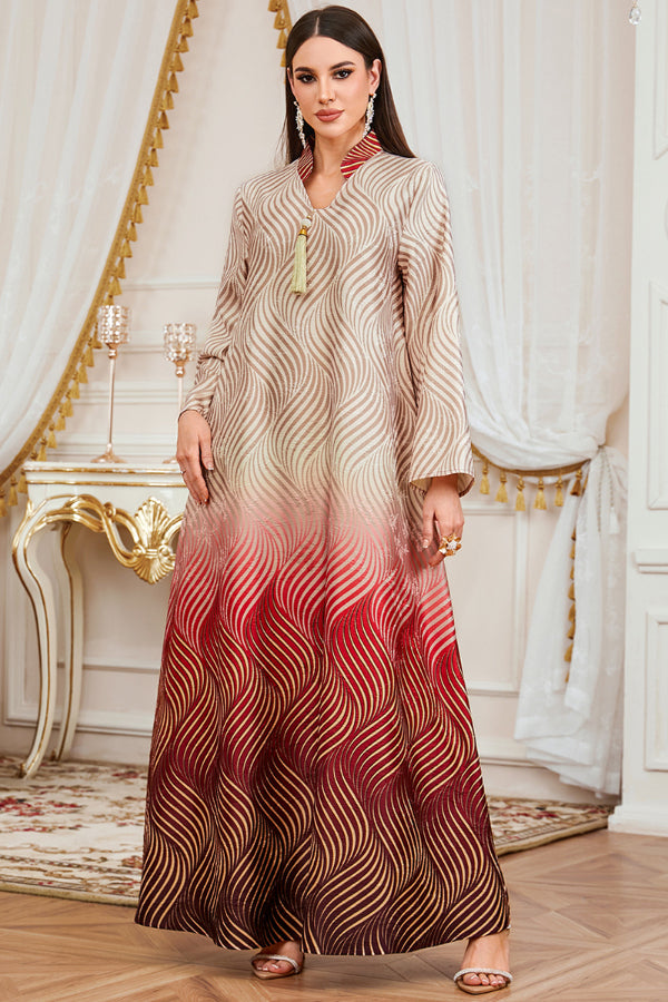 Elegant Printed Abaya Dress